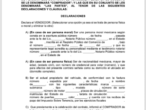 Compraventa de vehículo automotor