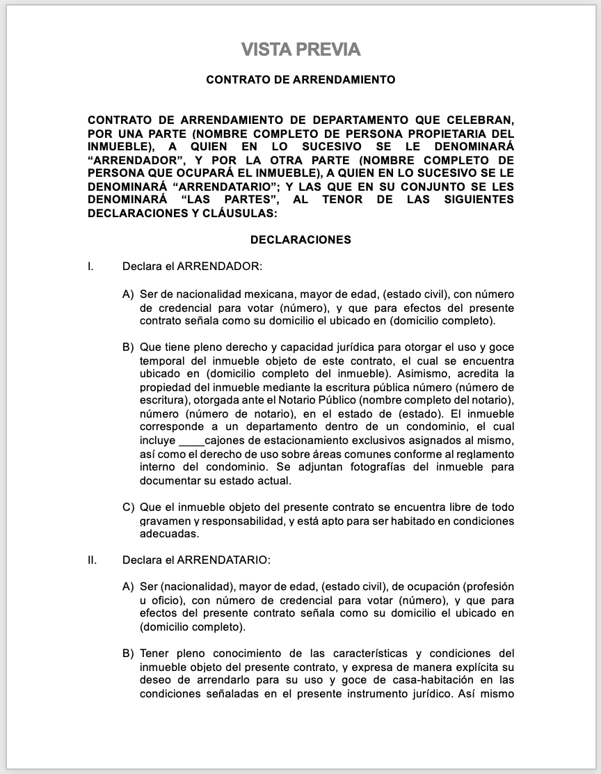 Arrendamiento de departamento